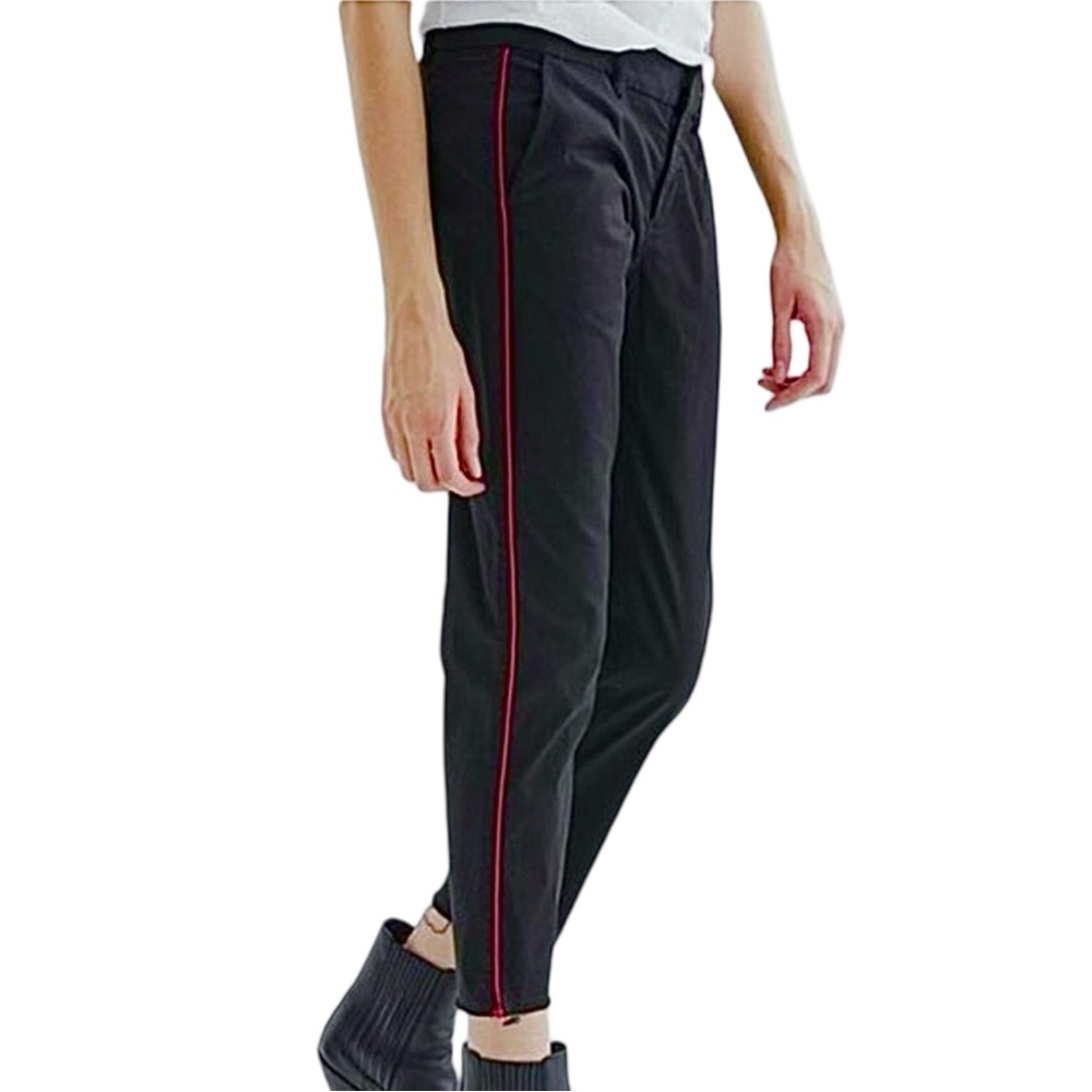 NILI LOTAN Rare Jenna Jet Black Slim Pant With Red Piping With Original Tags 12